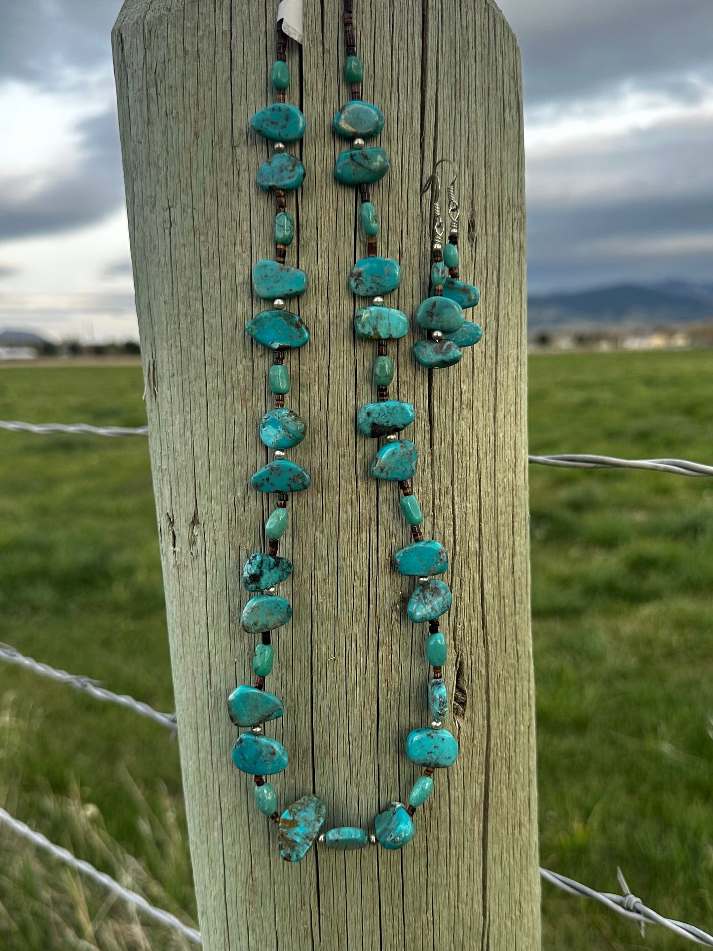 Hubei Turquoise Necklace and Earring set