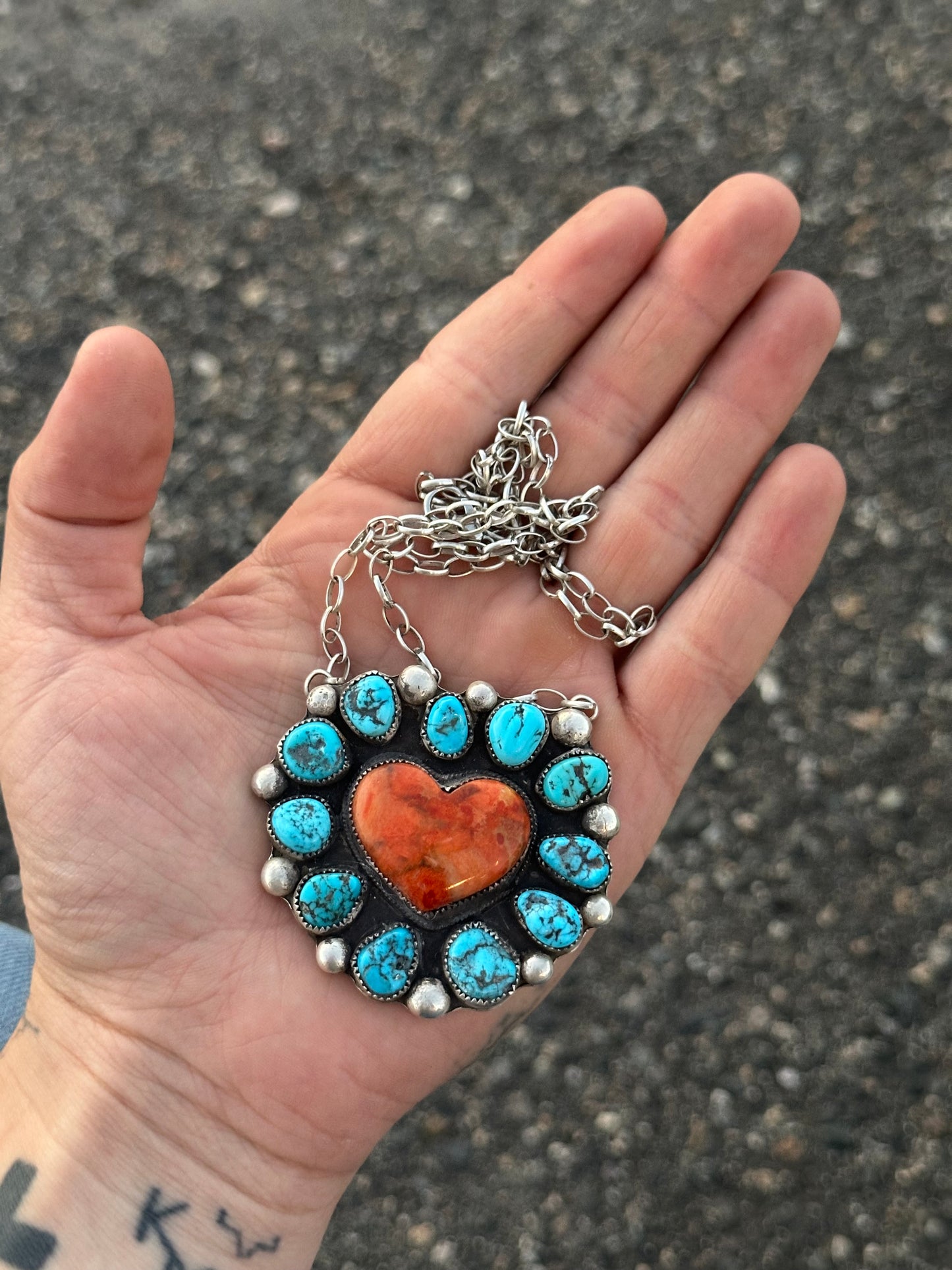 Fire Heart Necklace 24”