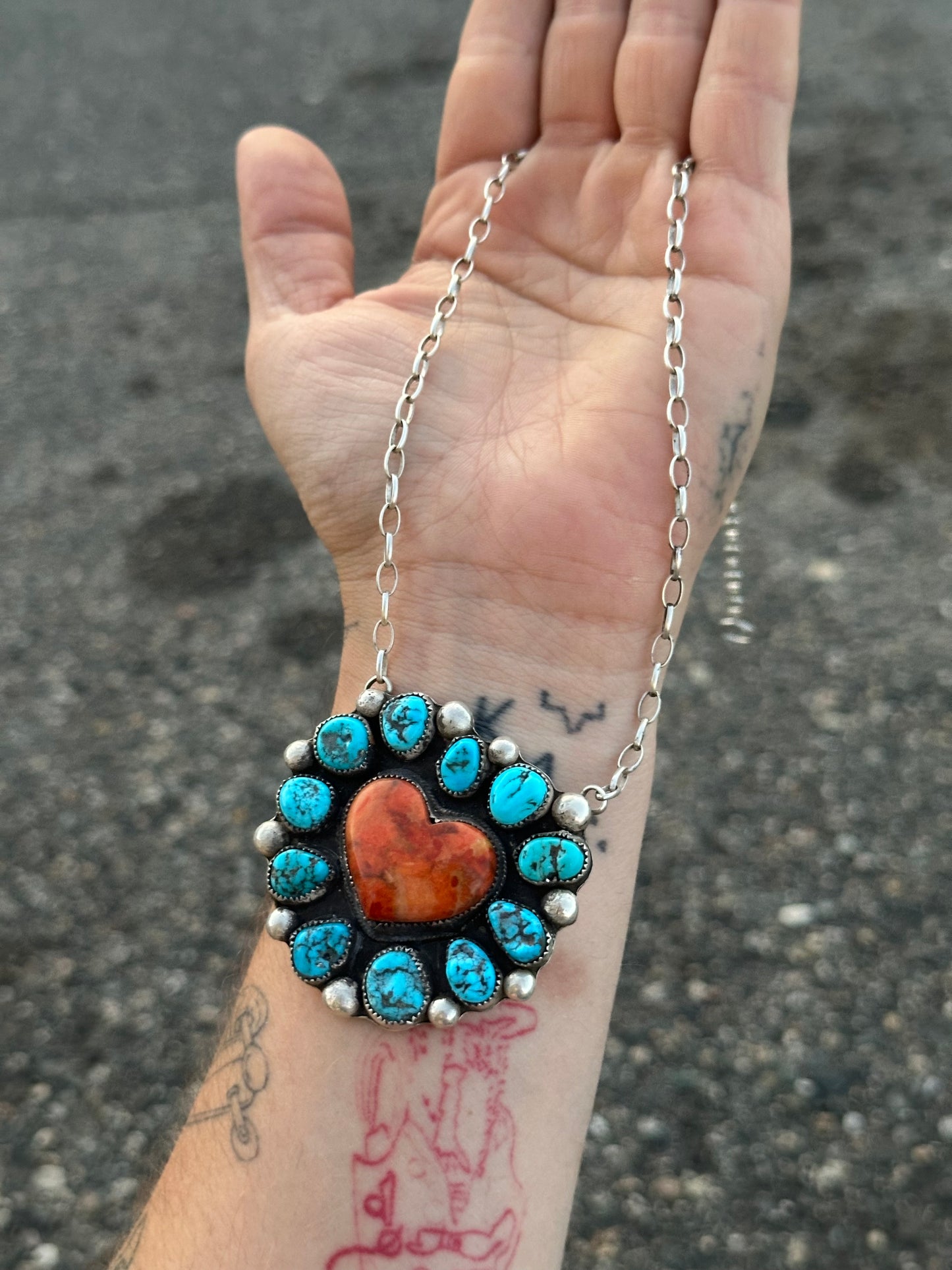 Fire Heart Necklace 24”