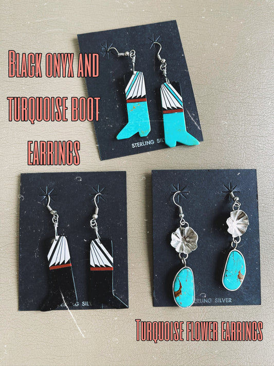 Turquoise Boot Earrings